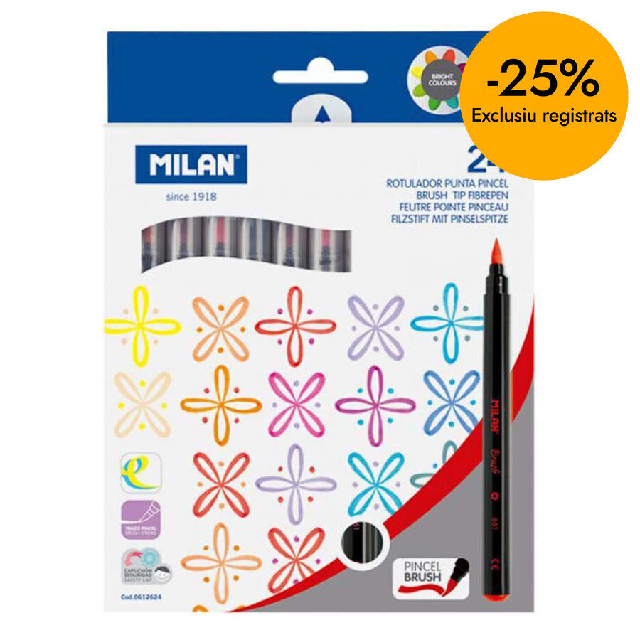 Retoladors Pinzell Milan 24 colors