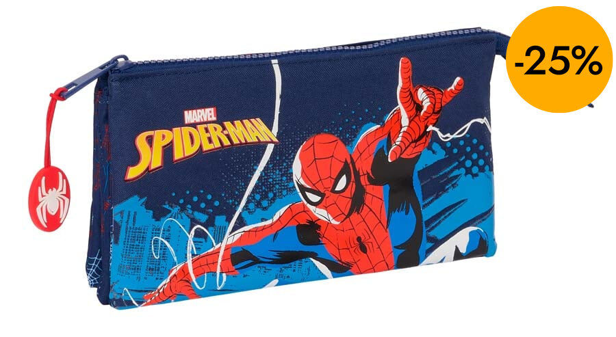 Estuche triple Spiderman Neon