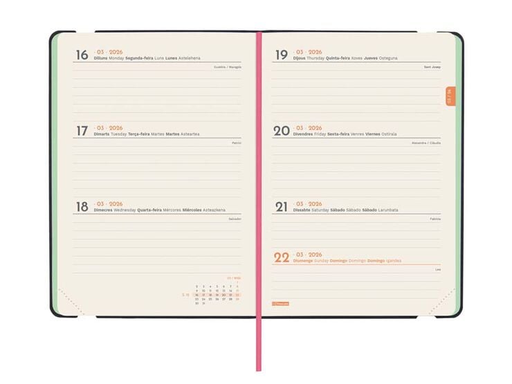 Agenda Finocam Joy F4 sem/vista horizontal cat 2026 Bloom