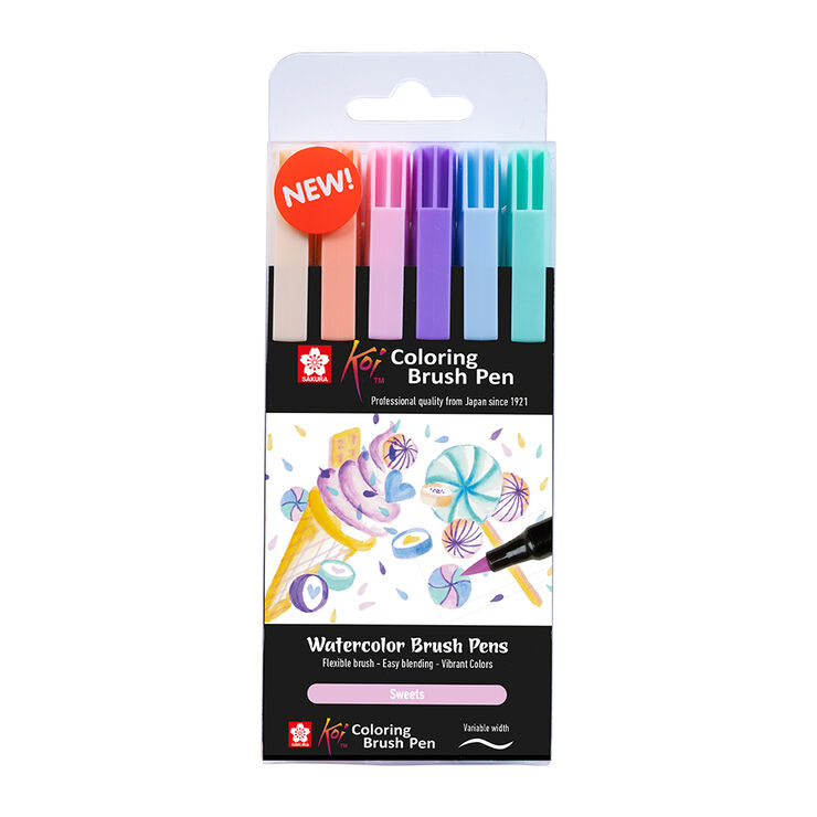 Rotuladores Brush Koi pastel 6 colores