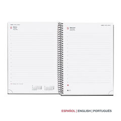 Agenda Miquelrius Especial Plus D&iacute;a P&aacute;gina Multiling&uuml;e City 2027 Gris