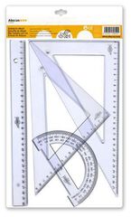 Joc regles Abacus regle 30 cm,escaire i cartabó 25 cm