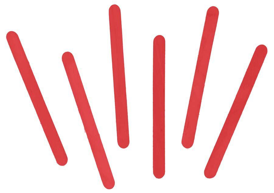 Palos de helado de madera Innspiro rojo 50u