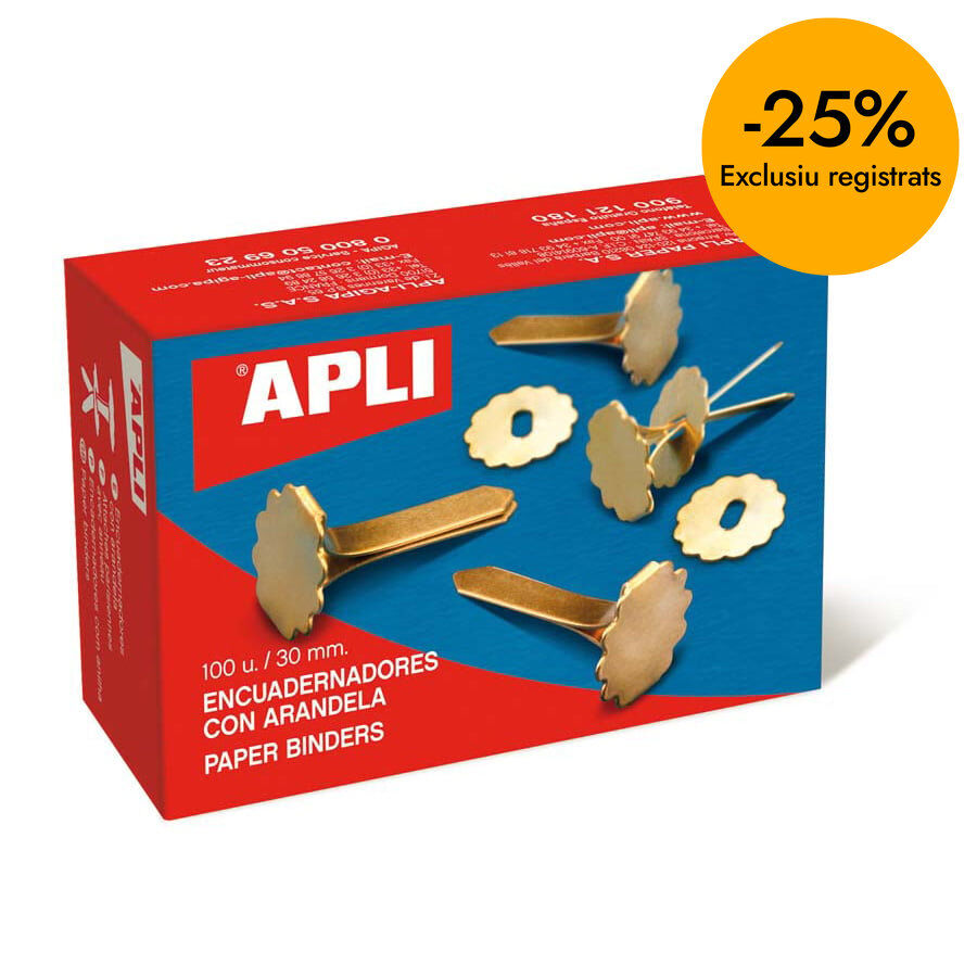 Enquadernador amb volandera 30mm Apli 100u