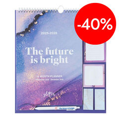 Planificador 16 mesos mes/vista mult 2025-26 Glitter