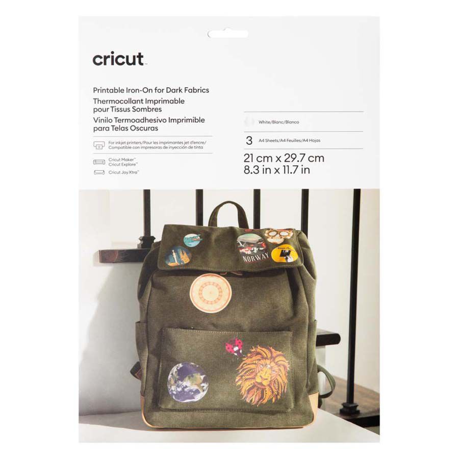 Vinil Iron-on imprimible A4 roba fosca blanc 3 fulls