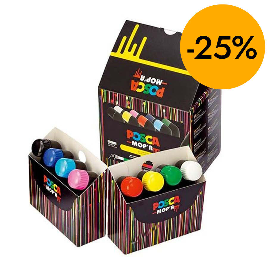 Retolador Posca Mop'r PCM-22 3-19mm pack 8 colors