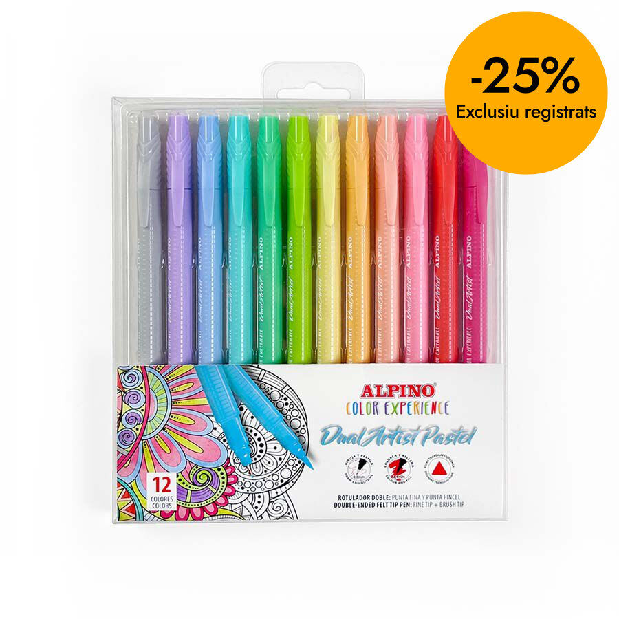 Retoladors Alpino Dual Artist Color Experience pastel 12 colors
