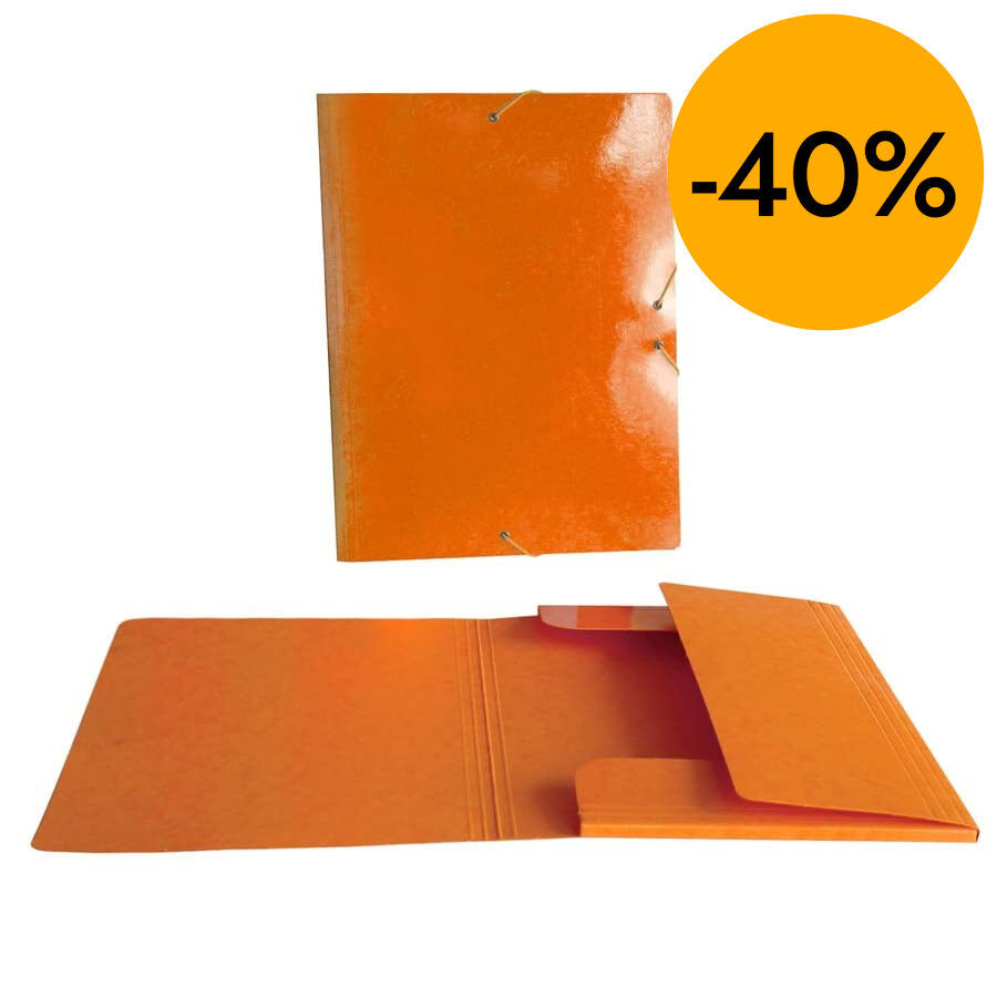 Carpeta de cart&oacute;n con gomas sin bolsa Senfort Folio naranja