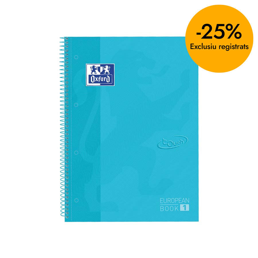 Notebook Oxford EuropeanBook 1 Touch A4+ 80 fulls 5x5 azul