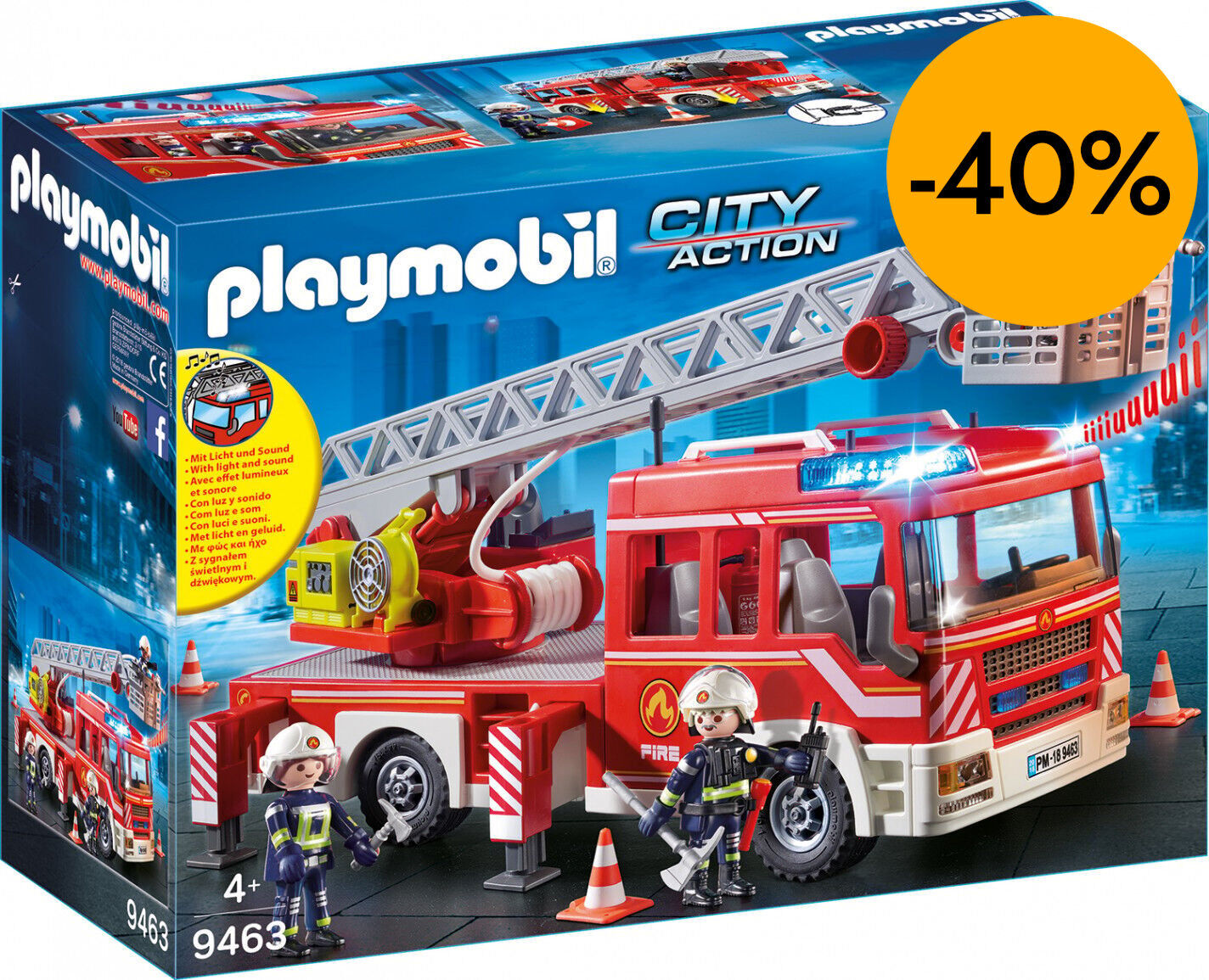 Playmobil City Action Bomberos cami&oacute;n escala 9463