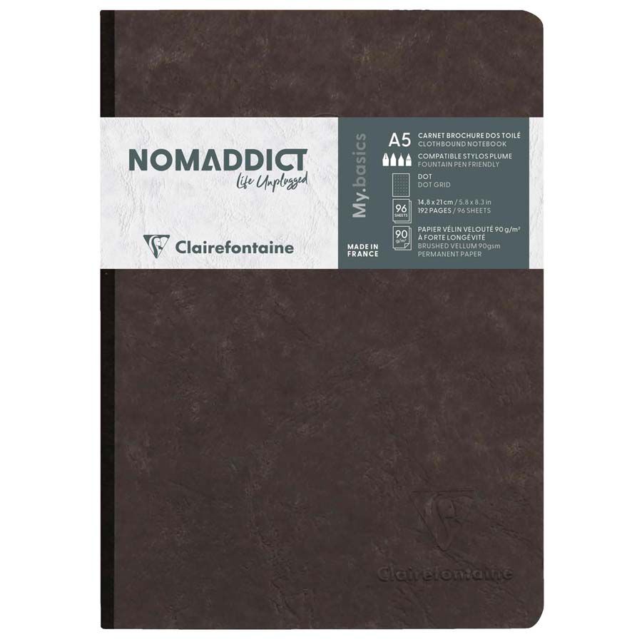 Libreta cosida Nomaddict A5 96 hojas dots negra