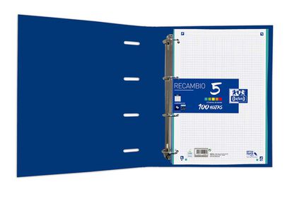 Carpeta Oxford Europeanbinder Classic 4 anelles amb recanvi A4+, blava Carpeta Oxford Europeanbinder Classic 4 anelles amb recanvi A4+, blava