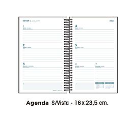 Agenda espiral Senfort A5 setm/vista cat 2024 Luxury Bambú