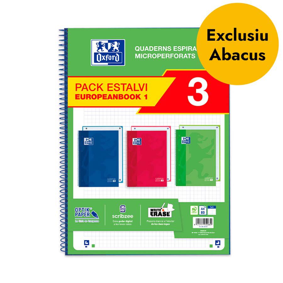 Notebook 1 Oxford A4 80 fulls 5x5 colors vius 3u