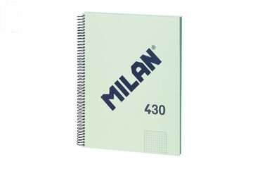 Notebook 1 A4 80f 95g quadrícula 5X5 Milan 1918 verd mint