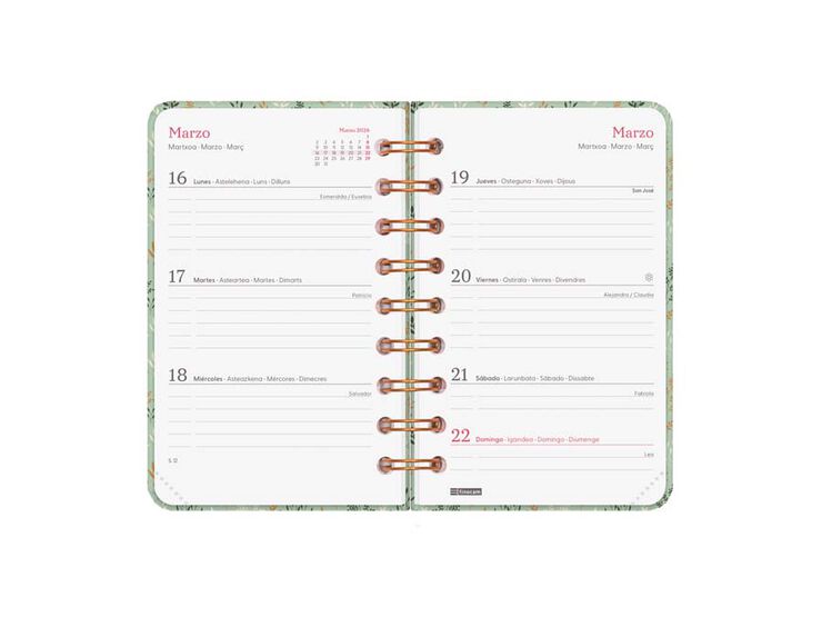 Agenda Finocam You E3 sem/vista horizontal cas 2026 Trigo