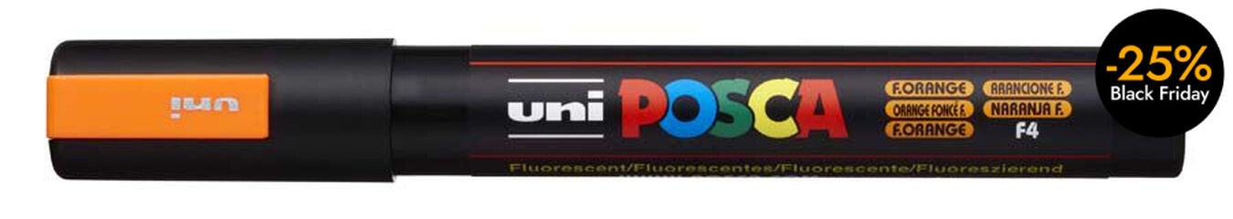 Rotulador Posca PC-5M 1,8-2,5mm naranja fluorescente