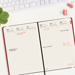 Agenda Finocam Flex Llisa Semana Vista Vertical 2027 Castellano Rojo