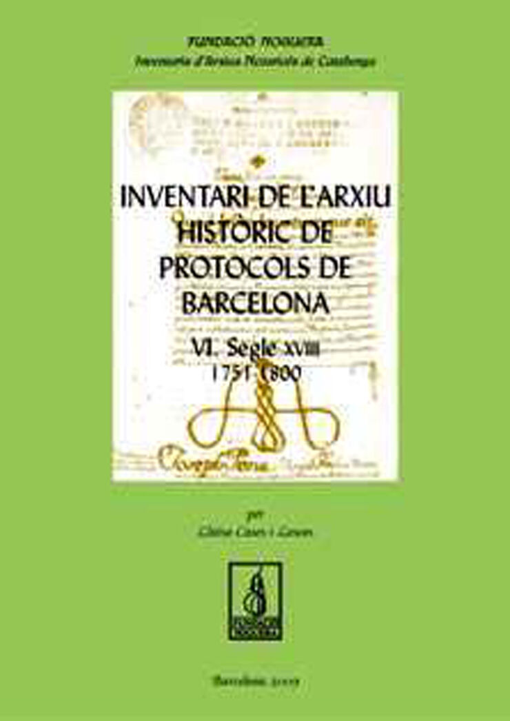 Inventari de l'arxiu històric de protocols de Barcelona