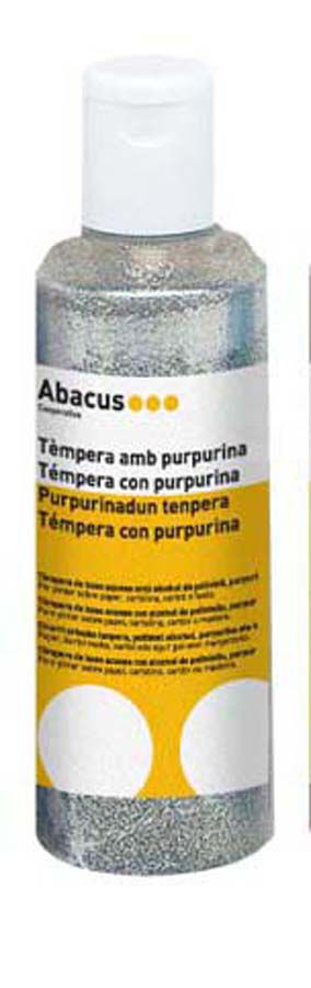 T&eacute;mpera Abacus amb purpurina 250ml plata