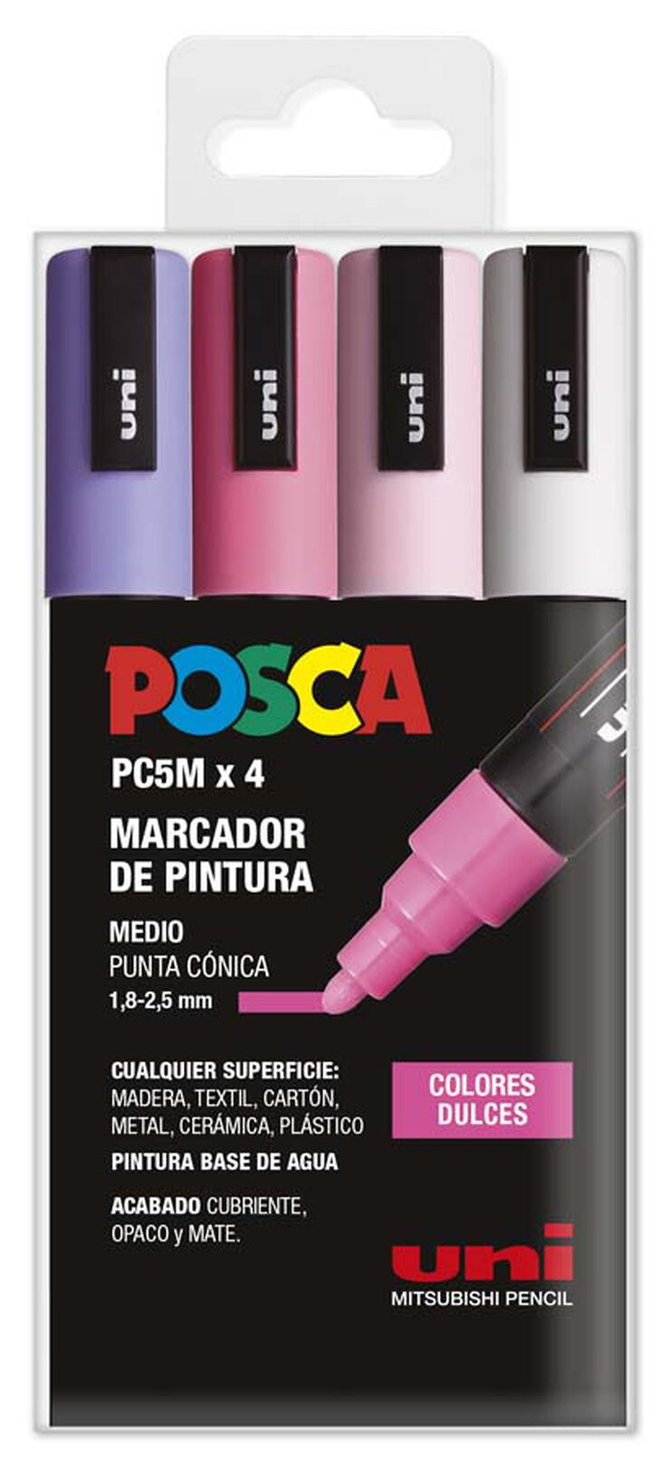 Marcadores Posca PC-5M dulces 4 colores