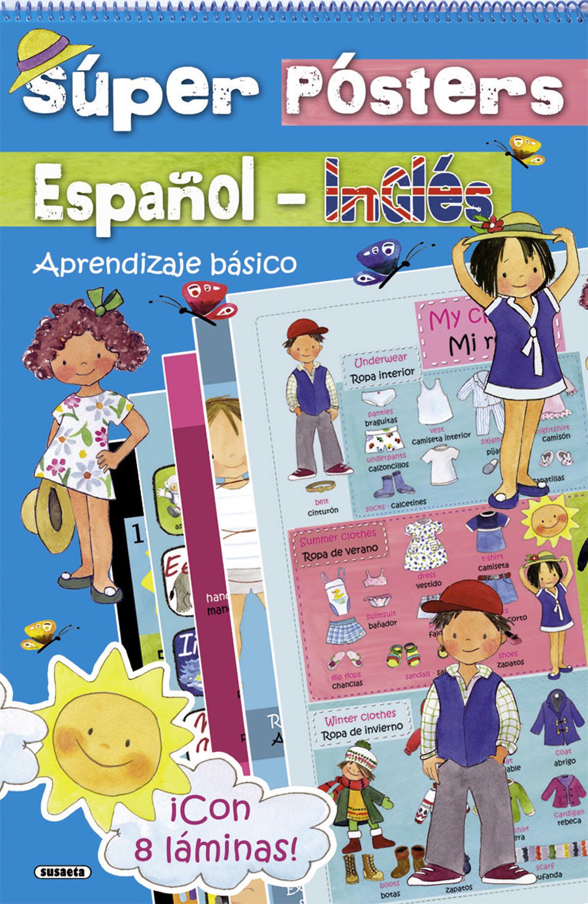 Super P&oacute;sters Espa&ntilde;ol-Ingl&eacute;s. Aprendizaje b&aacute;sico