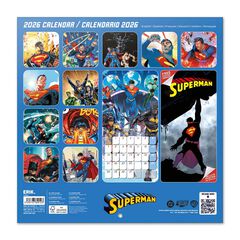 Calendario pared 2026 30x30cm Superman
