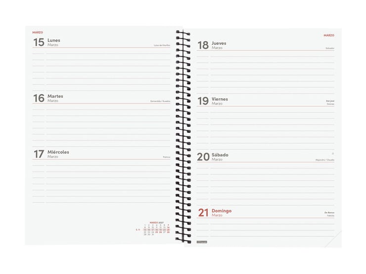 Agenda Finocam Opaque Setmana Vista Horitzontal 2027 Castell&agrave; Negre