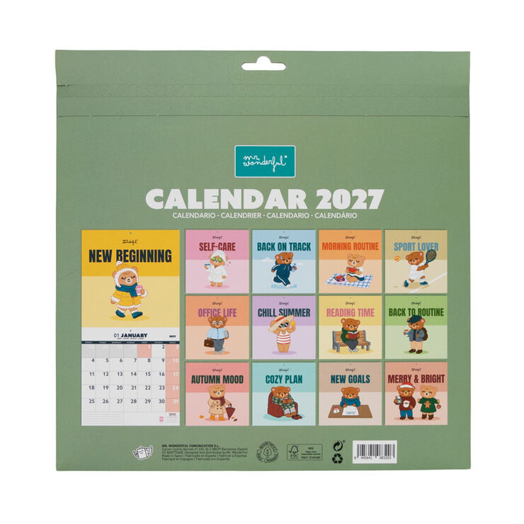 Calendari Mr. Wonderful Parets Routins Tasks Multiling&uuml;e 2027