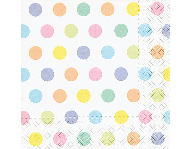 Servilletas de papel Pastel Dots - 20 unidades (33x33 cm)
