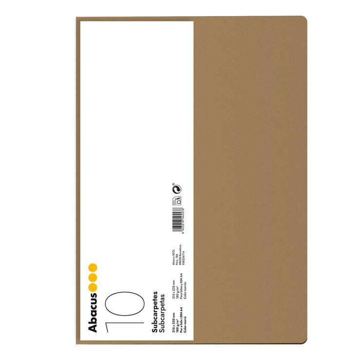 Subcarpeta Abacus A4 180g kraft 10u
