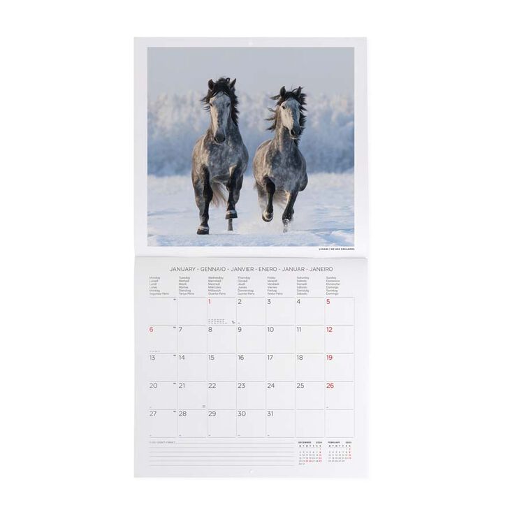 Calendario Pared Legami m/vista 2025 Horses