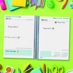 Agenda Escolar Finocam Cool 1/4 D&iacute;a/P&aacute;gina Catal&aacute;n 2026-27 Azul