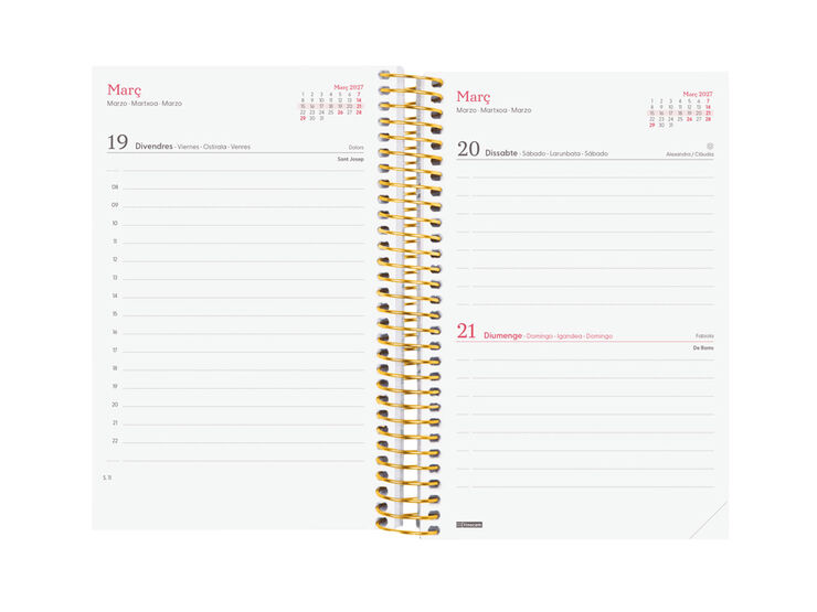 Agenda Finocam Design Collection D&iacute;a P&aacute;gina 2027 Catal&aacute;n Lema