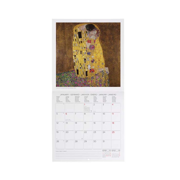 Calendario pared Legami 18x18cm 2026 Gustav Klimt