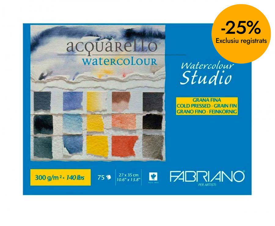 Bloc Maxi Acuarela Studio Fabriano 27x35cm 75 hojas 300g