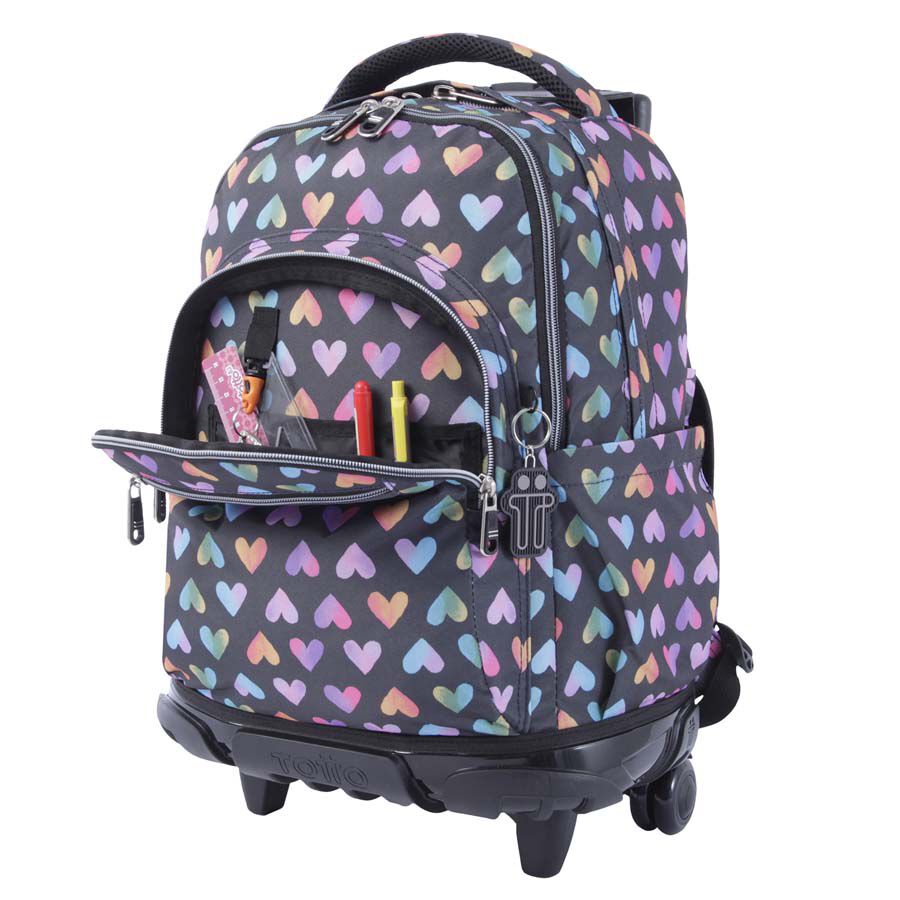 Mochila Ruedas Totto Renglones corazones Abacus Online