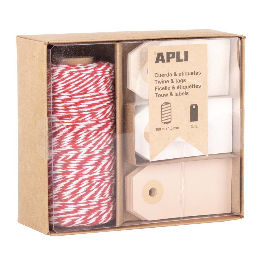 Set Cordill vermell + Etiquetes Nature