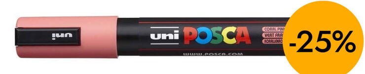 Rotulador Posca PC-5M 1,8-2,5mm coral fluorescente