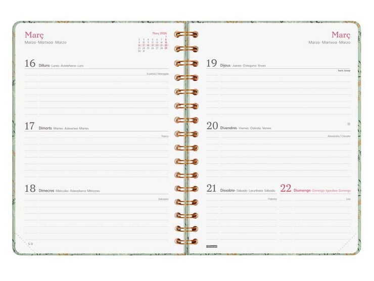 Agenda Finocam You E10 sem/vista horizontal cat 2026 Trigo
