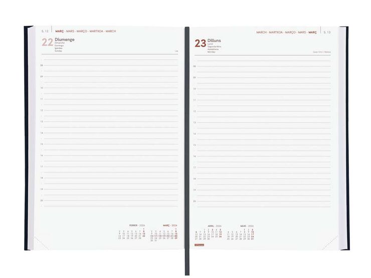 Agenda Finocam Milano Y11 día/pág cat 2026 negro