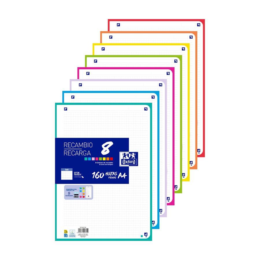 Recambio Notebook A4 160 Hojas Cuadr&iacute;cula 5 &times; 5 Oxford