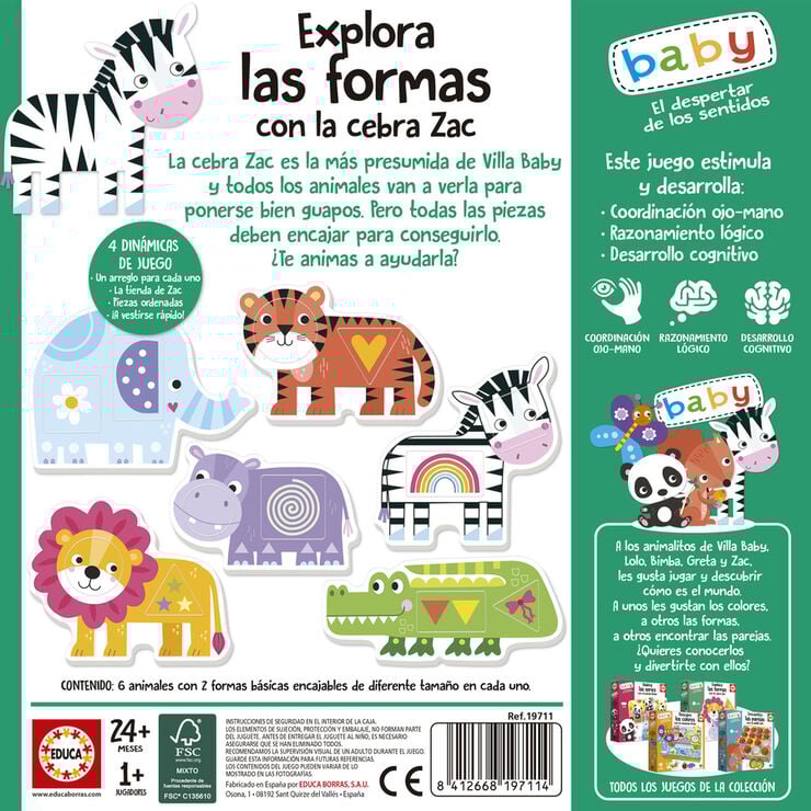 Explora las formas con la cebra Zac