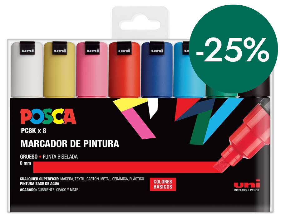 Rotuladores Posca PC-8K 8mm Basic 8 colores