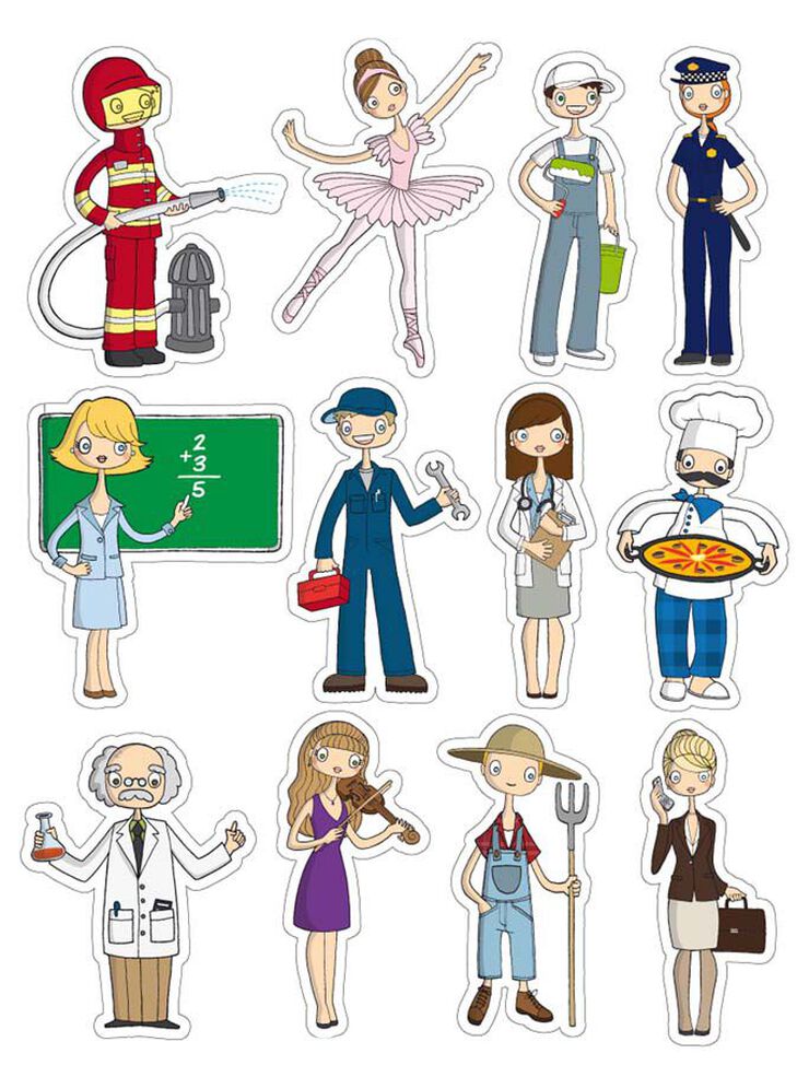 Gomets temàtics Apli Professions 3 fulls 36u