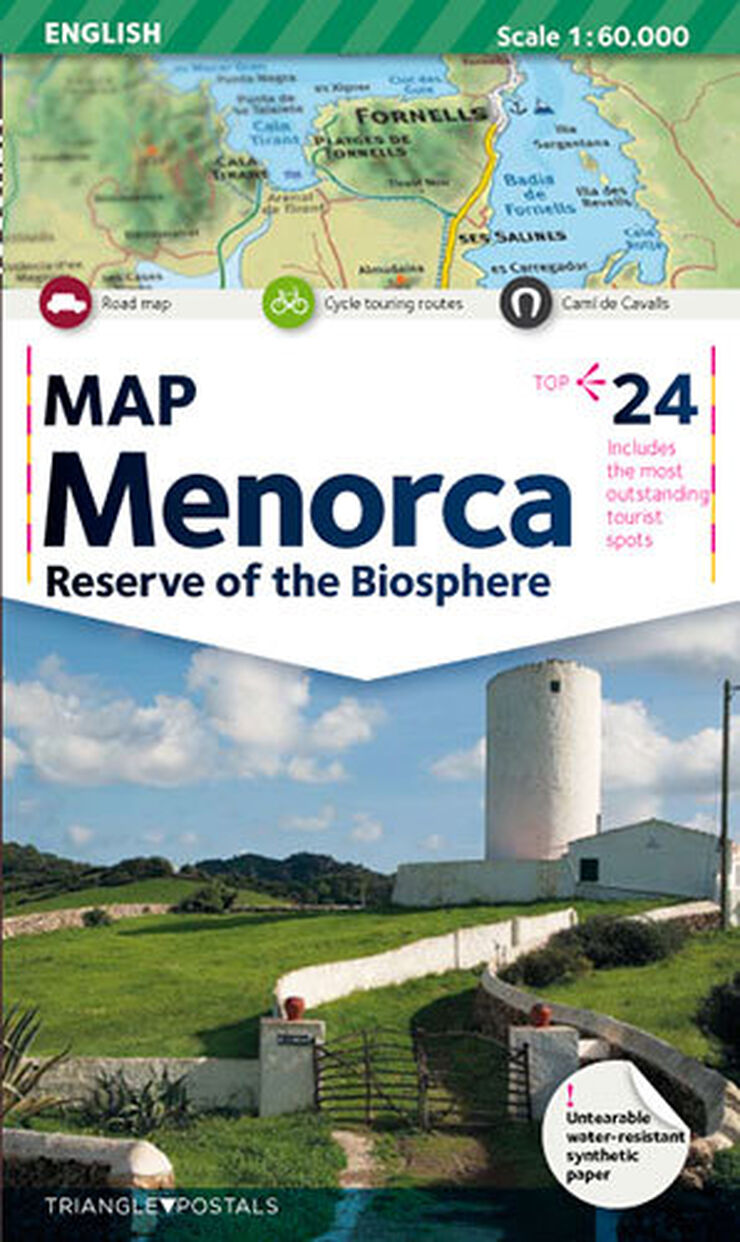 Mapa Menorca (angl&egrave;s)