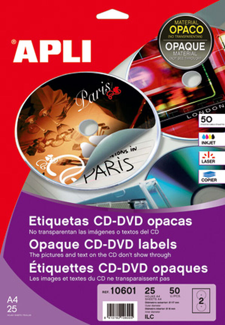 Etiqueta para CD Apli Mega Mat 25 hojas