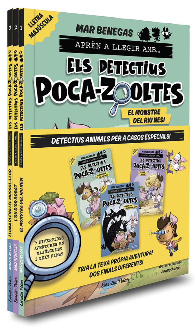 Pack Aprèn a llegir amb... Els detectius Poca-zooltes! 1-3. En lletra MAJÚSCULA