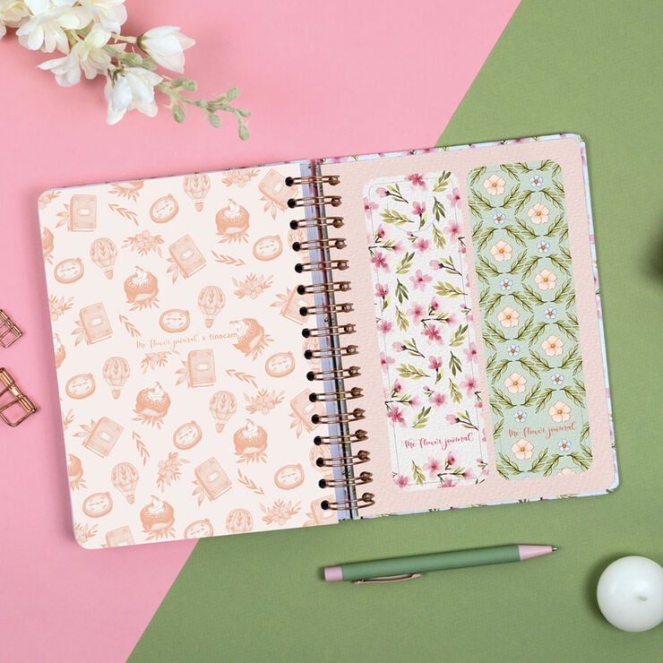 Agenda Finocam Flower Journal D&iacute;a P&aacute;gina 2027 Catal&aacute;n Rosa